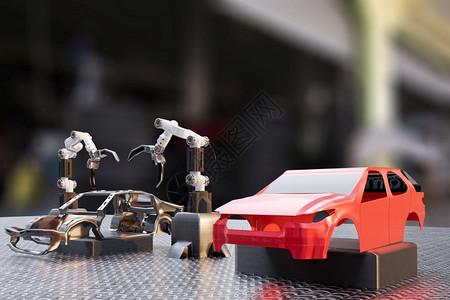 命令原型在工厂机械器人高技术自动控制装置内汽车生产加工服务的汽车